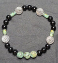 African Turquoise Jasper and Black Obsidian Bracelet