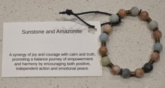 Amazonite and Sunstone Bracelet