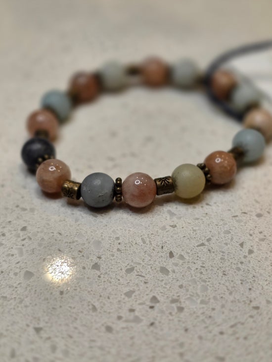 Amazonite and Sunstone Bracelet